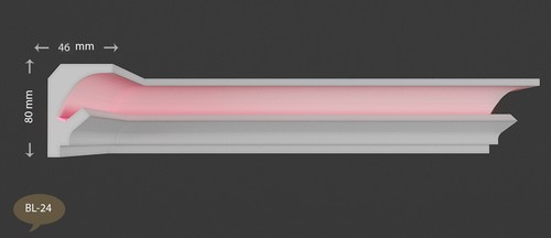 4 ecken indirekte led - +,
